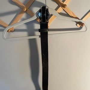 Harley Davidson black leather belt with big buckle!